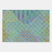 波状混合媒体トライパターンセットのラッピング紙 ラッピングペーパーシート (正面3)