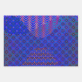 波状混合媒体トライパターンセットのラッピング紙 ラッピングペーパーシート (正面2)