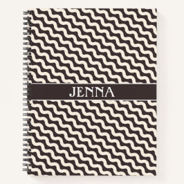 波状灰色の白パタミニマルーン ノートブック