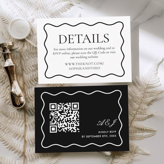 波状白黒オールドマネー結婚ズ詳細 エンクロージャーカード