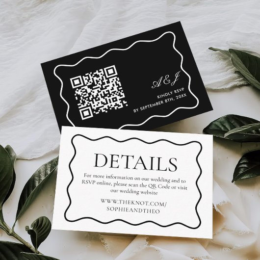 波状白黒オールドマネー結婚ズ詳細 エンクロージャーカード