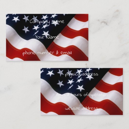 波状米国旗 名刺 (正面/裏面)