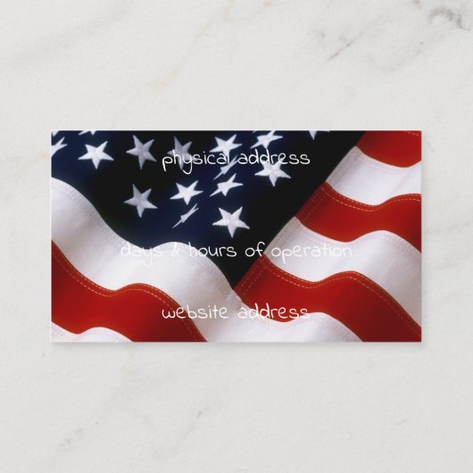 波状米国旗 名刺 (裏面)