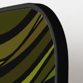 波状緑幾何グラフィックモノグラム炭素繊維 ピックルボールラケット (左詳細)