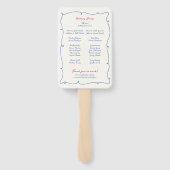 波状縁どお洒落とスクリプトの結婚式 プログラム ハンドファン (裏面)