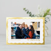 波状縁フレームモダンクリスマスフォト 箔シーズンカード (立ち正面)