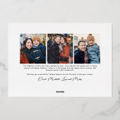 波状縁フレームモダンクリスマスフォト 箔シーズンカード (裏面)