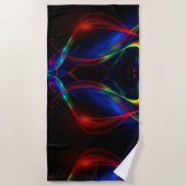 波状芸術的ビーチタオルデザイン ビーチタオル (正面)