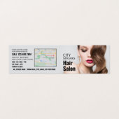 波状茶色の髪、美容師、サロンロイヤリティカード、 名刺 (外部フラット)