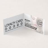 波状茶色の髪、美容師、サロンロイヤリティカード、 名刺 (内部)