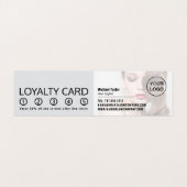 波状茶色の髪、美容師、サロンロイヤリティカード、 名刺 (内部フラット)