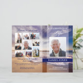 波状葬儀プログラムテンプレート (スタンド正面)