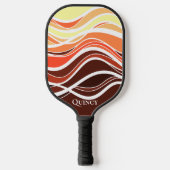 波状褐色幾何学模様モノグラム炭素繊維 ピックルボールラケット (正面)