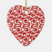波状赤白ハート型オーナメント セラミックオーナメント (右)