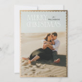 波状金ゴールドフレームクラシッククリスマス シーズンカード (正面)