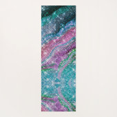 波状青お洒落紫グリッターモノグラム ヨガマット (裏面)