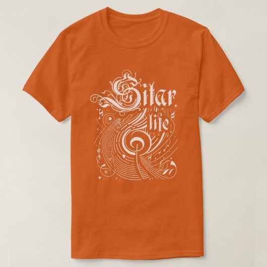 波状音楽シタールの生活 Tシャツ (デザイン正面)