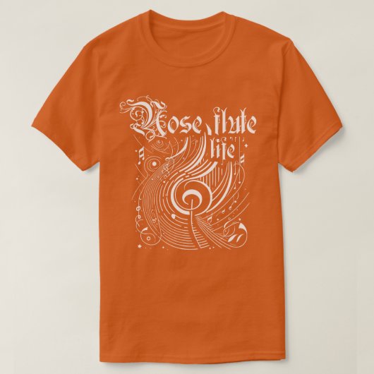 波状音楽ノーズフルートのライフ Tシャツ (デザイン正面)