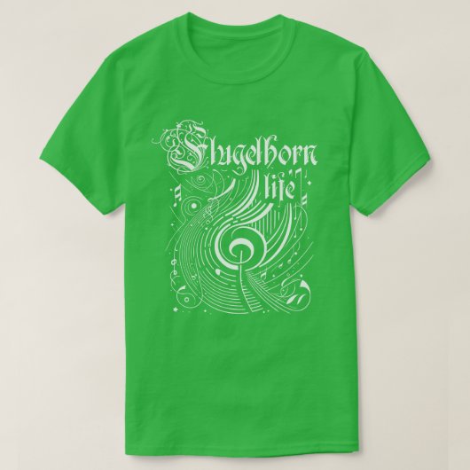 波状音楽フルゲルホルンライフ Tシャツ (デザイン正面)
