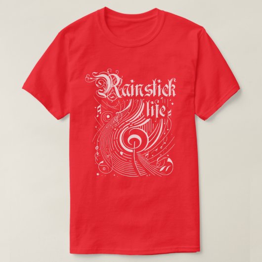 波状音楽レインスティックの生活 Tシャツ (デザイン正面)