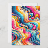 波状鮮やかイラストレーション誕生日パーティー 招待状 (裏面)