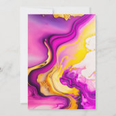 波状鮮やかデザイン誕生日パーティー 招待状 (裏面)