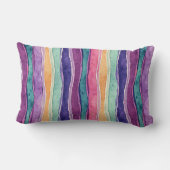 波状鮮やか垂直ストライプ ランバークッション (裏面)