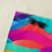 波状鮮やか抽象芸術アート ビーチタオル (インサイチュ)