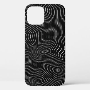 波状:サイケデリック白黒の背景 iPhone 12ケース