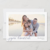 波状 |シンプル横型写真ハヌカ シーズンカード (正面)