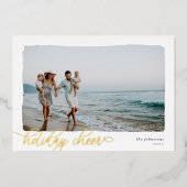 波状 |横型シンプルホリデー応援ホイルカード 箔シーズンカード (正面)