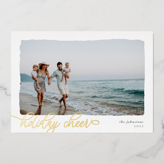 波状 |横型シンプルホリデー応援ホイルカード 箔シーズンカード (正面)