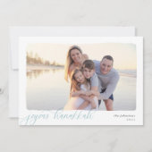 波状 |横型シンプル写真ハヌカー シーズンカード (正面)