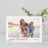 波状 |横型シンプル写真ハヌカー 箔シーズンカード (立ち正面)