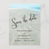 波紋のある砂アクアウォーターモダンビーチ日付を保存 案内ポストカード (正面)