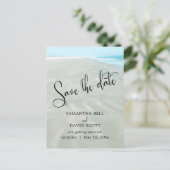 波紋のある砂アクアウォーターモダンビーチ日付を保存 案内ポストカード (スタンド正面)