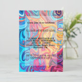 波紋カラフルプリント誕生日パーティー 招待状 (スタンド正面)