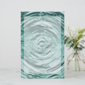 波紋ティール(緑がかった色) 便箋 (スタンド正面)