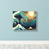 波素晴らしが神奈川v1から キャンバスプリント (インサイチュ (ウッドフロア))