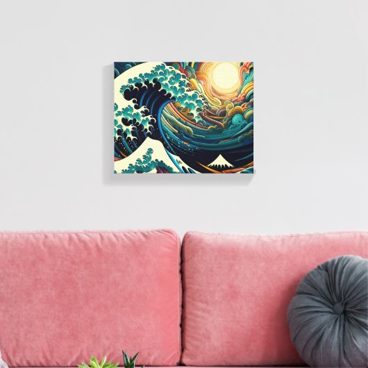 波素晴らしが神奈川v1から キャンバスプリント (インサイチュ (リビング))