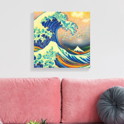 波素晴らしが神奈川v2から離れる キャンバスプリント (インサイチュ (リビング))