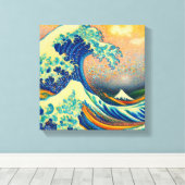 波素晴らしが神奈川v2から離れる キャンバスプリント (インサイチュ (ウッドフロア))