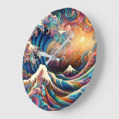 波素晴らしが神奈川v3 ラージ壁時計 (傾斜)