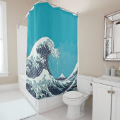 波素晴らしと山の富士ヴィンテージ シャワーカーテン (インサイチュ)