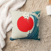 波素晴らしと赤のサンブルー白航海の クッション (ブランケット)