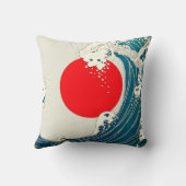 波素晴らしと赤のサンブルー白航海の クッション (裏面)