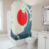 波素晴らしと赤のサンブルー白航海の シャワーカーテン (インサイチュ)