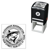 波素晴らしの上の白いサメ名差出人住所 セルフインキングスタンプ (インサイチュ)