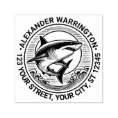 波素晴らしの上の白いサメ名差出人住所 セルフインキングスタンプ (デザイン)