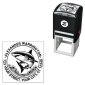 波素晴らしの上の白いサメ#2名前Retアドレス セルフインキングスタンプ (インサイチュ)